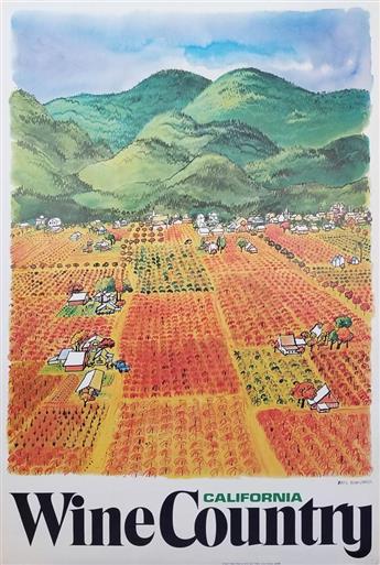 EARL THOLLANDER (1923-2001). WINE COUNTRY / CALIFORNIA. Two posters. 1973 & 1974. Each 36x23 inches, 91x60 cm. Tree Nut, California.